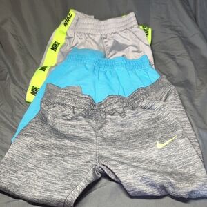 Nike Kids Jogger Trio in Gray, Blue, and Neon Yellow